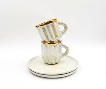 Zestaw filiżanek do espresso Crema OPAL biały - Mosko Ceramics