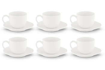 Zestaw filiżanek do kawy, 6 os. (12 el) RESEDA biały / Ø15 / porcelana - Konsimo