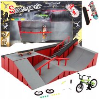 ZESTAW FINGERBOARD DUŻY SKATEPARK DLA DZIECI DESKOROLKA + ROWER FB-09-B