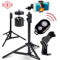 Zestaw Fotograficzny do Smartfona Statyw 100cm + Uchwyt + Głowica + Pilot BT