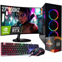 Zestaw Gamer Master Ryzen 7 5700x 32gb Rtx 4060 8gb +monitor 27'' 100hz