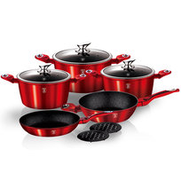 Zestaw garnków Berlinger Haus Metallic Touch, czerwony, 10 elemenów