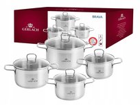 Zestaw garnków GERLACH Brava, 8 elementów, stal nierdzewna