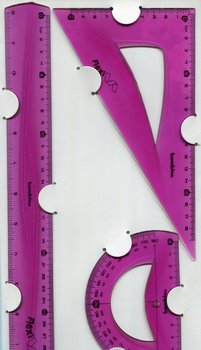 Zestaw Geometryczny Bambino 3-Elementy Linijka 30Cm Flexi Ekierka Kątomierz - Bambino