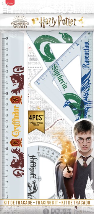 Zdjęcia - Linijka i kątomierz Maped Zestaw Geometryczny Harry Potter, 4 elementy 