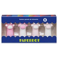 Zestaw Gumek,  Kocie Łaki, Róznokolorowe, 4 Sztuk