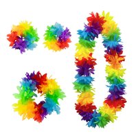 Zestaw hawajski (naszyjnik, opaska, bransoletki)