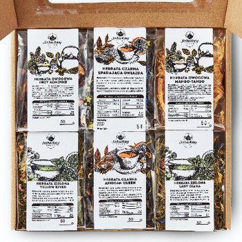 Zestaw herbat NA PREZENT 6x50g owocowe zielone i czarne IDEALNY upominek - Inna marka