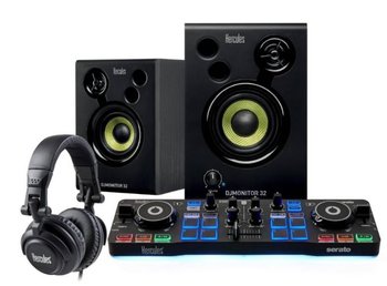 Zestaw HERCULES konsola DJ Starter Kit + głośniki DJ Monitor 32 + słuchawki HDP DJ M40.2 - HERCULES