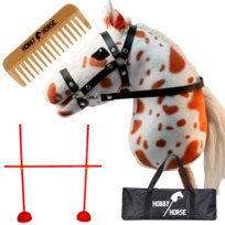 ZESTAW HOBBY HORSE KOŃ NA KIJU A3 + PRZESZKODA DO SKAKANIA 120 CM + GRZEBIEŃ [M-ZESTAW-H8-1]