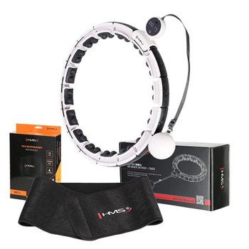 ZESTAW HULA HOP MAGNETYCZNY WHITE HHM16 Z LICZNIKIEM HMS + PAS WYSZCZUPLAJĄCY BR163 BLACK - Inna marka