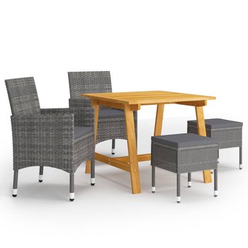 Zestaw jadalniany ogrodowy - stół, krzesła, stołki - Zakito