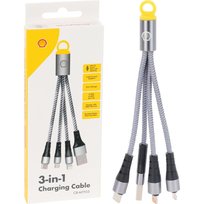 Zestaw kabli 3w1 USB - USB typ C / microUSB / Lightning Shell oryginał Shell