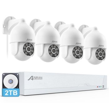 Zestaw kamer monitorujących ANRAN PoE, 4 kamery zewnętrzne 5 MP FHD, zestaw do monitoringu wideo POE z dyskiem twardym NVR 2 TB - ANRAN