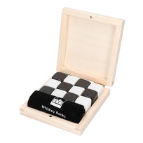 Zestaw kamieni w drewnianym pudełku - szachownica