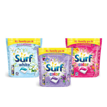 Zestaw Kapsułki do prania białego i kolorowego SURF, 3x42 szt. - Unilever Polska Sp. z o.o.
