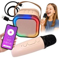 ZESTAW KARAOKE 2 MIKROFONY + GŁOŚNIK BEZPRZEWODOWY BLUETOOTH DLA DZIECI USB