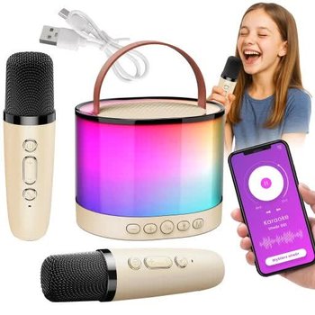 Zestaw Karaoke 2 Mikrofony + Głośnik Bezprzewodowy Bluetooth Super Dźwięk - Lewer