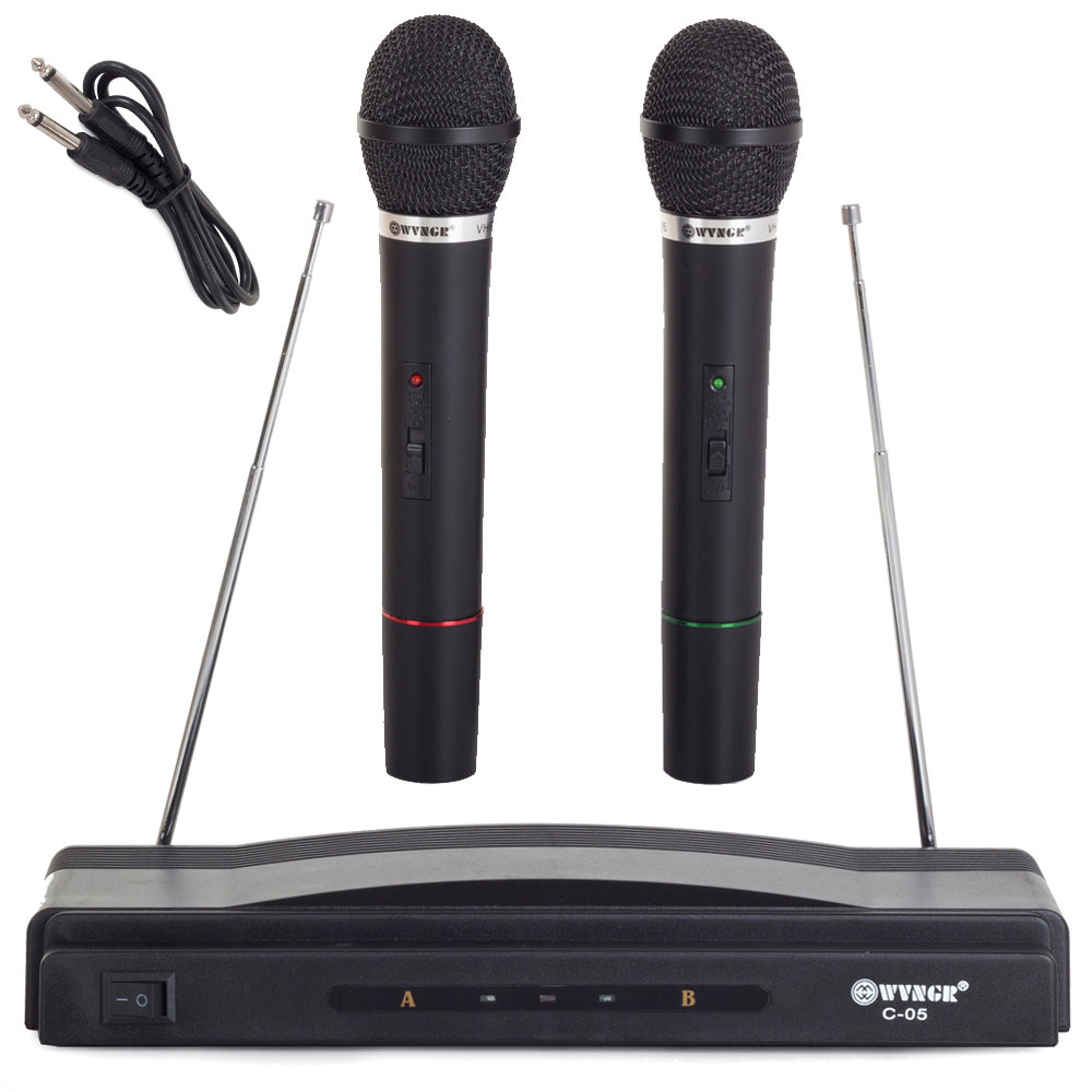 Фото - Мікрофон Zestaw karaoke 2x mikrofon bezprzewodowy + stacja