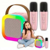 Zestaw Karaoke Bezprzewodowy 2 Mikrofony Głośnik Bluetooth RGB Dla Dzieci Inna marka