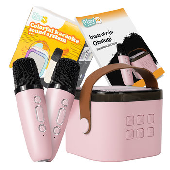 Zestaw karaoke dla dzieci 2 mikrofon bezprzewodowy głośnik przenośny PLAYIO - Inna marka