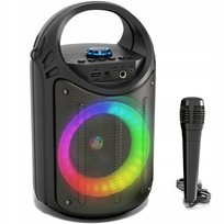 ZESTAW KARAOKE PRZENOŚNY GŁOŚNIK MIKROFON Bluetooth AUX USB 1500mah 10W LED Inna marka