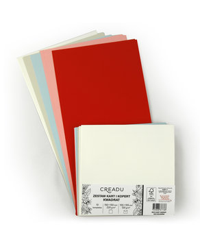 Zestaw kart i kopert, 10 kompletów, mix kolorów, Creadu - Creadu