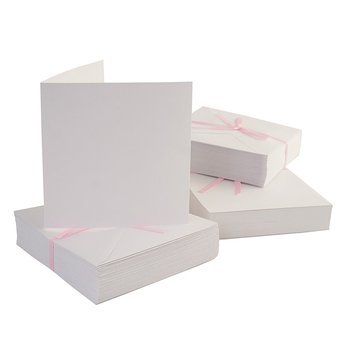 Zestaw kart i kopert 14x14cm - 50szt kwadratowe białe - Inna marka