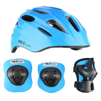 ZESTAW KASK Z OCHRANIACZAMI NIEBIESKI MTW01+H210  XS  NILS EXTREME