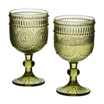 Zestaw Kieliszków Elise Green 330Ml, 4 Sztuki, Zielone Szkło