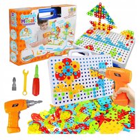 Zestaw Klocki Konstrukcyjne Wkrętarka Śrubki 237El