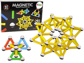 Zestaw Klocki Magnetyczne Magnetic 62 Elementy - Lean Toys