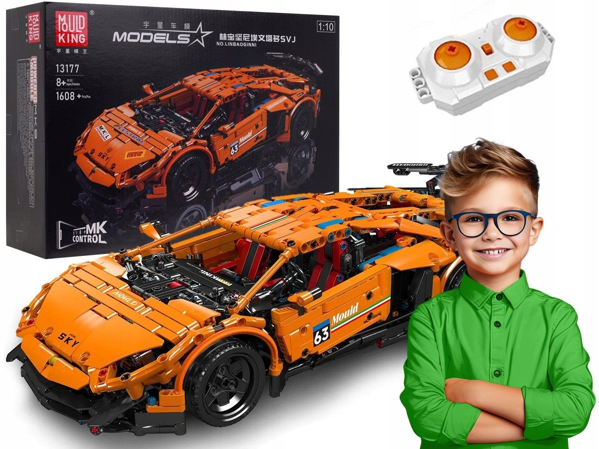 zestaw KLOCKI TECHNICZNE dla dzieci 1608 elementów PILOT AUTKO SPORTOWE ...
