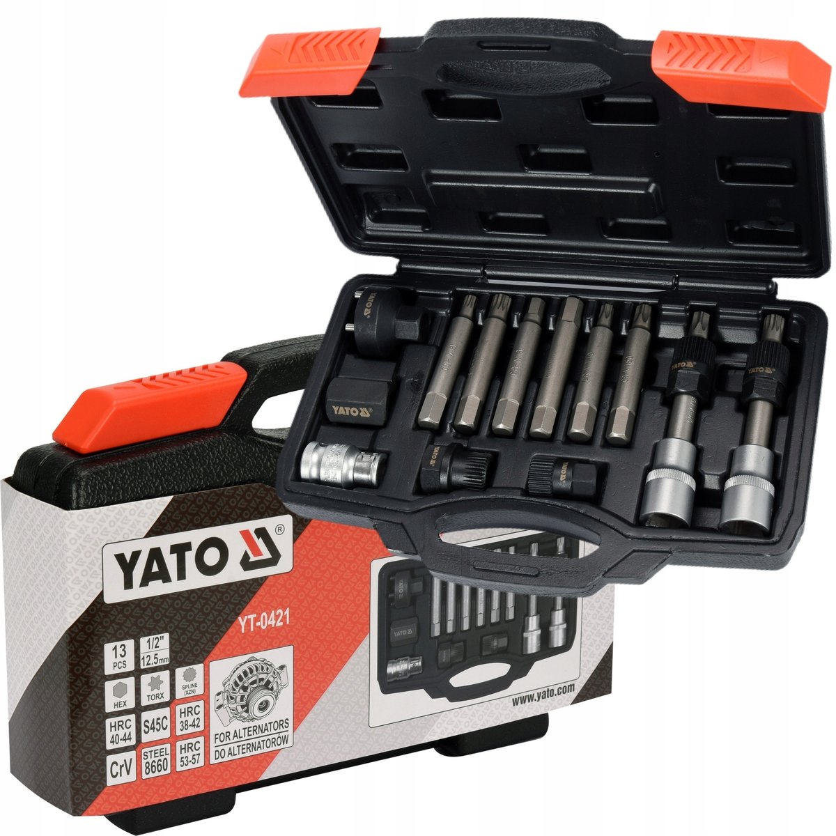 Zestaw kluczy do alternatora YATO 0421, 13 elementów