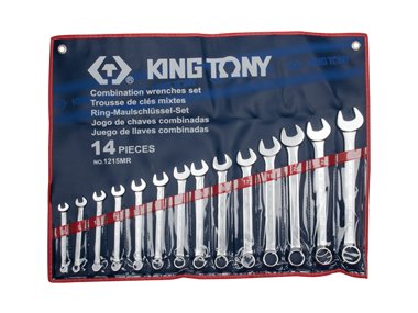 Zestaw kluczy płasko-oczkowych KING TONY 1215MR, 8-24 mm