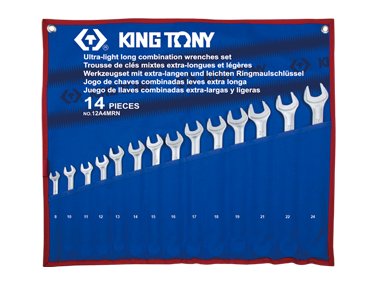 Zestaw kluczy płasko-oczkowych KING TONY 12a4mrn, 8 – 24 mm, 14 szt