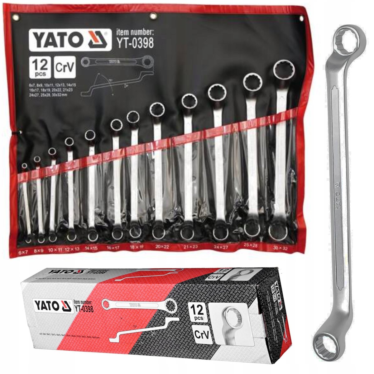 Zestaw kluczy YATO 0398, 12 szt