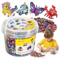 Zestaw Kolorowe Koraliki do Prasowania PRASOWANKA WIADERKO Wzory 5000 EL