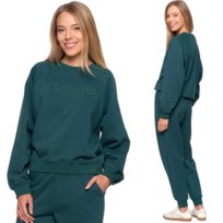ZESTAW KOMPLET DRES DAMSKI BLUZA Z NAPISEM SPODNIE DRESOWY MORAJ S GREEN