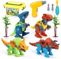 Zestaw konstrukcyjny Dinozaury do skręcania i rozkręcania, wkrętarka, śrubokręt, klocki