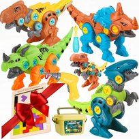 Zestaw Konstrukcyjny Wkrętarka Dinozaur Skręcania Montessori Klocki Zestaw