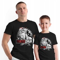 Zestaw Koszulek dla Taty Syna Ojca Dziecka Tatozaur i Synozaur Prezent
