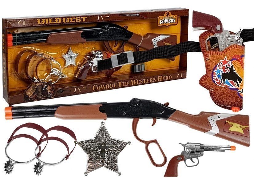 Фото - Іграшкова зброя LEAN Toys Zestaw Kowboja Kowbojski Pistolet + Akcesoria 