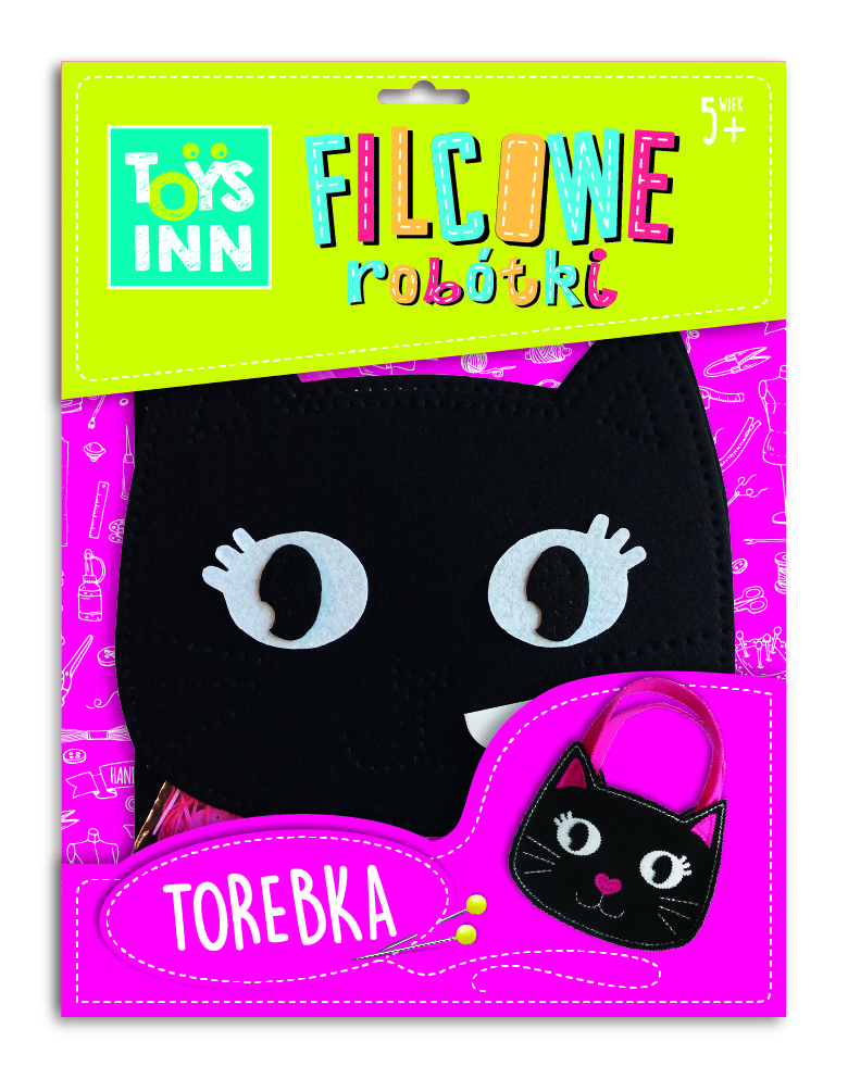 Zestaw kreatywny filcowe robótki, torebka, Kotek