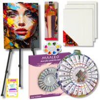 Zestaw Kreatywny Malarski Artystyczny Do Malowania Dla Dzieci Farby Płótna Pędzle Prezent Dla Dziecka + Ebook