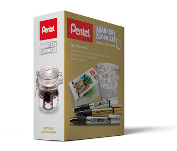 Zestaw kreatywny z markerami olejowymi i szklanym świecznikiem - Pentel
