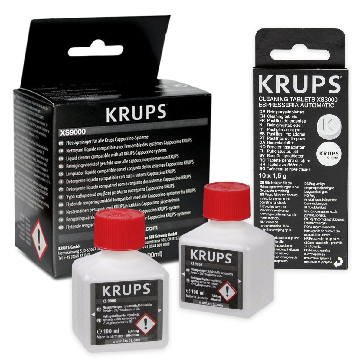 Zdjęcia - Akcesoria do ekspresów do kawy Zestaw Krups Tabletki Krups Xs3000 10Szt, Krups Płyn Xs9000