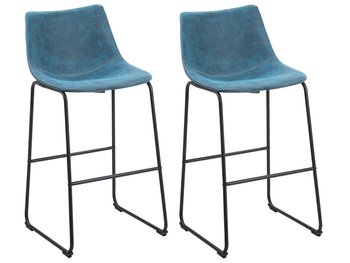 Zestaw krzeseł barowych BELIANI Franks, niebieski, 99x46x46 cm, 2 szt. - Beliani