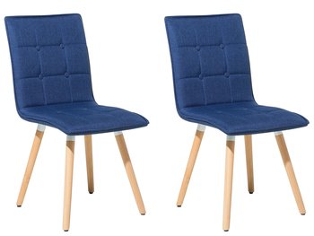 Zestaw krzeseł BELIANI Brooklyn, ciemnoniebiesko-brazowy, 88x42x51 cm, 2 szt. - Beliani