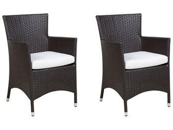Zestaw krzeseł BELIANI Italy, 2 szt., biały-ciemnobrązowy, 86x46x60 cm - Beliani